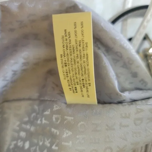 KATE‎ SPADE Light Gray White Leather Top Handle Saddle Convertible Preppy Bag - Picture 8 of 12